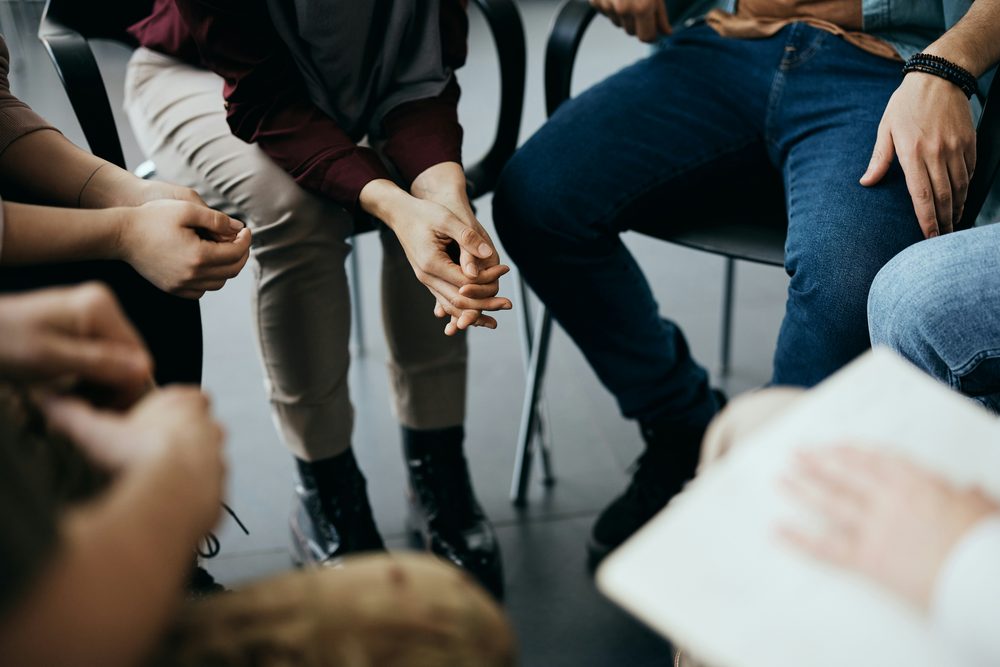 People sharing in a SMART Recovery meeting circle